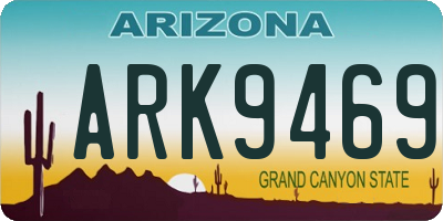 AZ license plate ARK9469