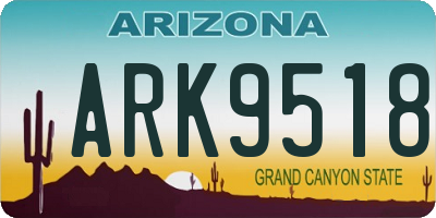 AZ license plate ARK9518