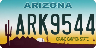 AZ license plate ARK9544
