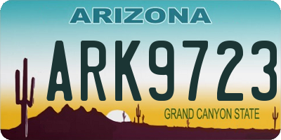 AZ license plate ARK9723