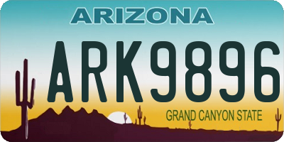 AZ license plate ARK9896