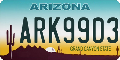 AZ license plate ARK9903