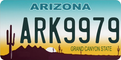 AZ license plate ARK9979