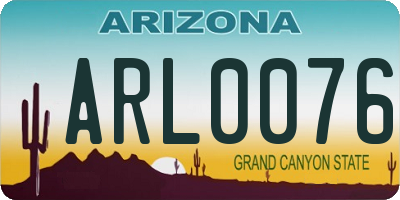 AZ license plate ARL0076