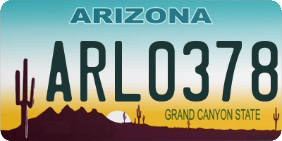 AZ license plate ARL0378