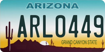 AZ license plate ARL0449