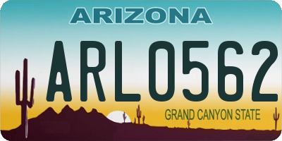 AZ license plate ARL0562