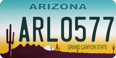 AZ license plate ARL0577