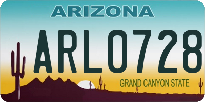 AZ license plate ARL0728