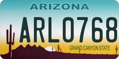 AZ license plate ARL0768