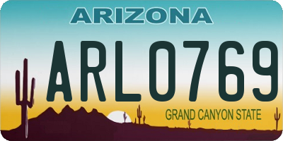 AZ license plate ARL0769