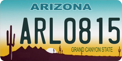 AZ license plate ARL0815