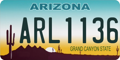 AZ license plate ARL1136