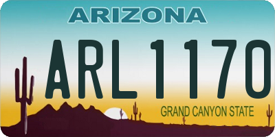 AZ license plate ARL1170
