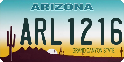 AZ license plate ARL1216