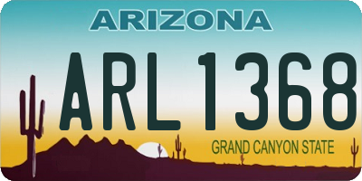 AZ license plate ARL1368