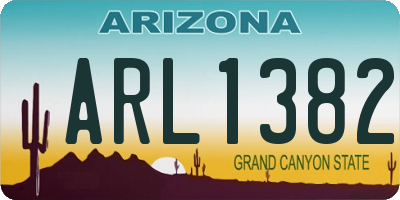 AZ license plate ARL1382