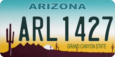 AZ license plate ARL1427
