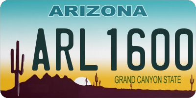 AZ license plate ARL1600