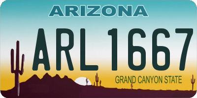 AZ license plate ARL1667