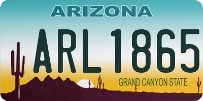 AZ license plate ARL1865