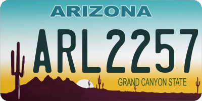 AZ license plate ARL2257