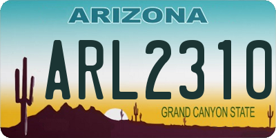 AZ license plate ARL2310