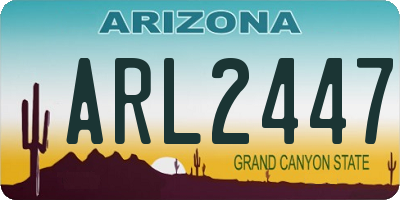 AZ license plate ARL2447