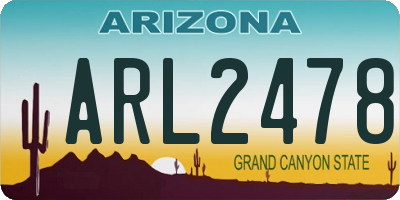 AZ license plate ARL2478