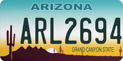 AZ license plate ARL2694