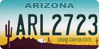 AZ license plate ARL2723