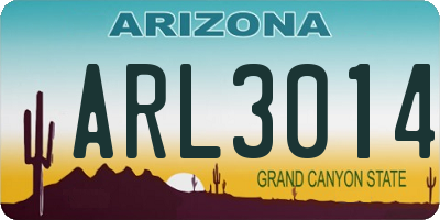 AZ license plate ARL3014
