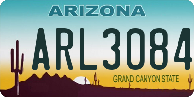 AZ license plate ARL3084