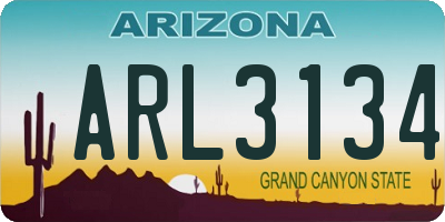 AZ license plate ARL3134