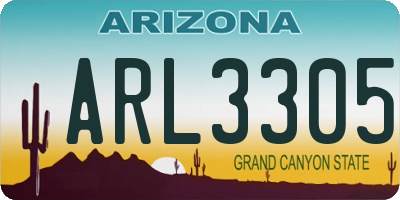 AZ license plate ARL3305