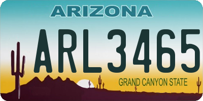 AZ license plate ARL3465