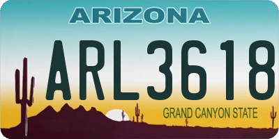 AZ license plate ARL3618