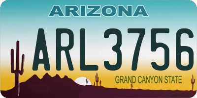 AZ license plate ARL3756