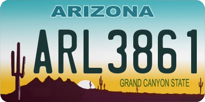 AZ license plate ARL3861