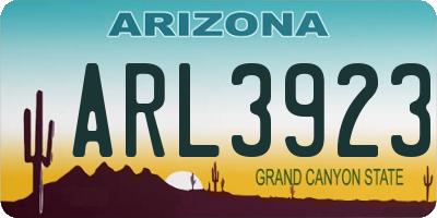 AZ license plate ARL3923