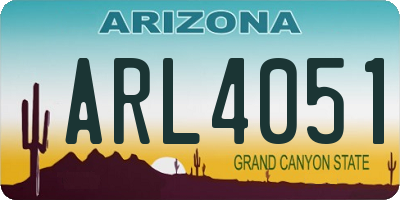 AZ license plate ARL4051