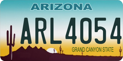 AZ license plate ARL4054