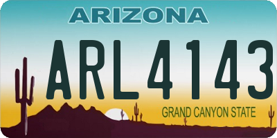 AZ license plate ARL4143