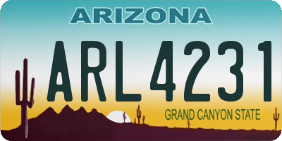 AZ license plate ARL4231