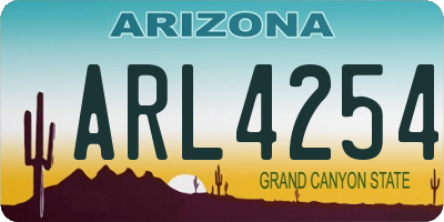 AZ license plate ARL4254