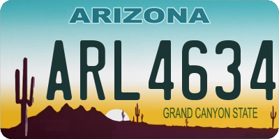 AZ license plate ARL4634