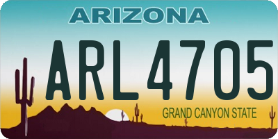 AZ license plate ARL4705