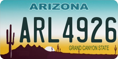 AZ license plate ARL4926