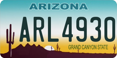 AZ license plate ARL4930