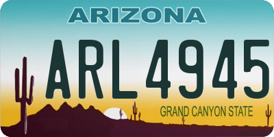 AZ license plate ARL4945